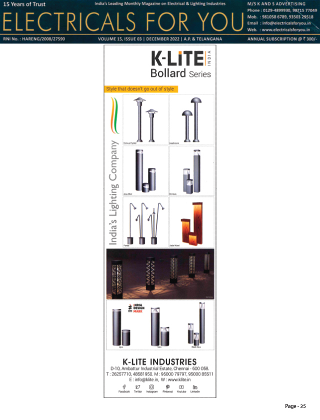 Electricals For You - Dec 2022